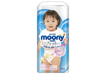 MOONY sauskelnės-kelnaitės mergaitėms Airfit XL 12-22kg 38 vnt.