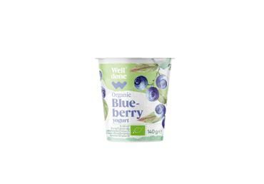 Organic yogurt with blueberries WELL DONE, 2.5%, 140 g
