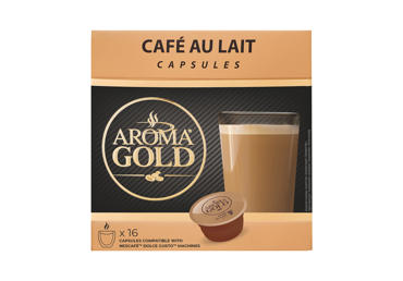 Coffee capsules AROMA GOLD CAFE AU LAIT, 160 g