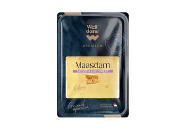 Maasdam sūris WELL DONE PREMIUM 45%, riek.,120 g