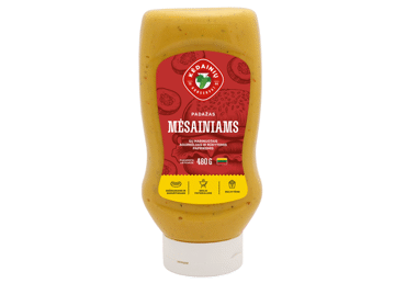 Maj. padažas MĖSAINIAMS su mar. agurk., rūk. papr.,35% rieb., 480 g