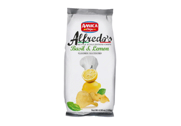 Чипсы Alfredo's Kettle, со вкусом лимона и базилика, 130 г