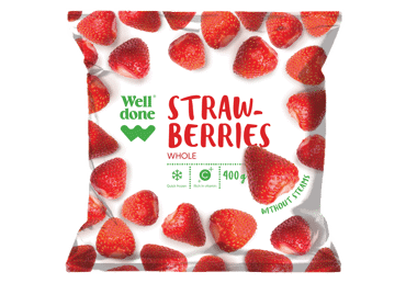 Šaldytos braškės WELL DONE be kotelių, 400 g