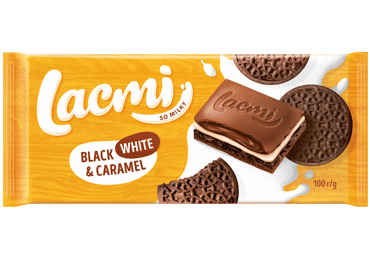 Pieninis šokoladas LACMI BLACK, WHITE & CARAMEL, 100 g