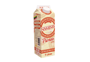 ROKIŠKIO NAMINIS pienas, 2,5 % rieb., 1 l