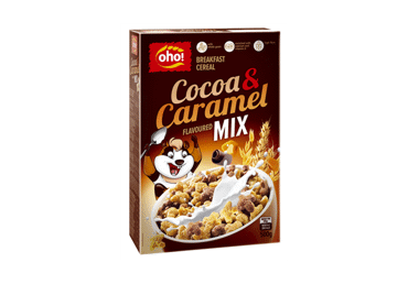 Завтрачные хлопья OHO, шоколадный и карамельный вкус, 500 г