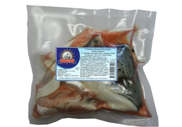Frozen salmon mix for soup