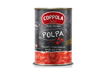 Консервированные нарезанные помидоры COPPOLA (POLPA) в собственном соку, 400 г