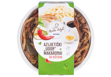 Aštrūs azijietiški makaronai UDON su vištiena, 300 g