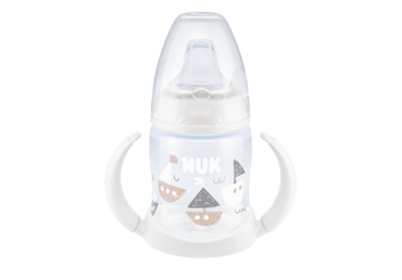 Mokomasis buteliukas NUK su rankenėlėmis, 150 ml, 6-18 mėn., 1 vnt.