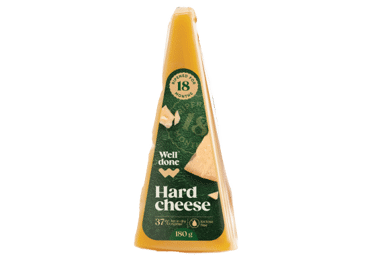 Kietasis sūris WELL DONE, brand. 18 mėn., 37 % rieb. s. m., 180 g