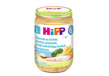 Makaronai su jūrine žuvimi ir brokoliais HIPP, nuo 8 mėn., 220 g
