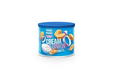 Peanuts WELL DONE, sour cream and onion flavor, in can, 140 g