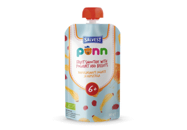 Ekologiška vaisių ir jogurto tyrelė PONN su sausainiais, nuo 6 mėn., 110 g