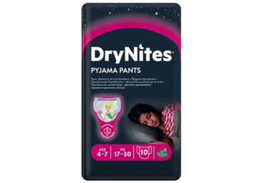 Sauskelnės-kelnaitės HUGGIES DRYNITES GIRL 4-7 (17-30 kg), 10 vnt.