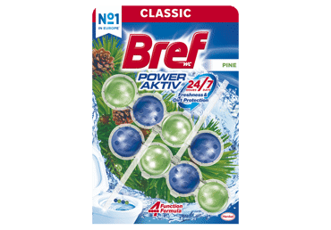 WC valiklis-gaiviklis BREF POWER AKTIV PINE, 2 vnt., 100 g