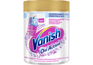 Baltų skalbinių dėmių šalinimo milteliai „Vanish Oxi Action“, 470 g