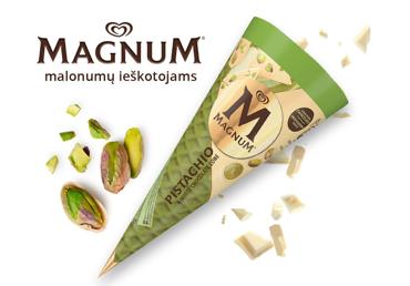 Valgomieji ledai MAGNUM, pistacijų ir šokolado skonio, 82 g
