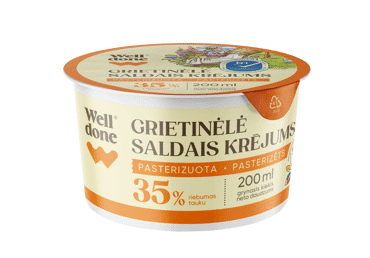 Grietinėlė WELL DONE, 35 % rieb., 200 ml