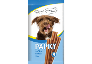 Baltyminės šunų lazdelės PAPKY dantims prižiūrėti, 103 g