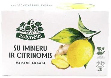Vaisinė arbata ŽOLYNĖLIS su citrinomis ir imbiero šaknimi, 40 g