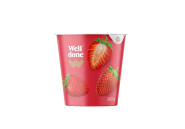 Съедобный йогурт WELL DONE, клубничный вкус, 5,1% жира, 350 г