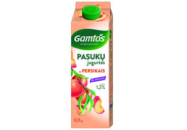 Buttermilk yogurt GAMTOS with peaches, 1.2% fat, lactose-free, 900 g