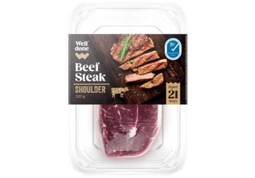 Aged beef shoulder steak WELL DONE, 220 g