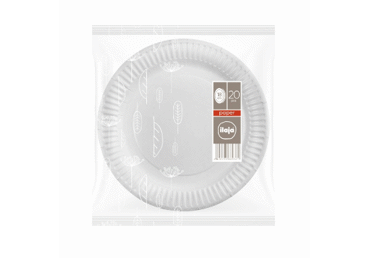 Vienkartinės lėkštės ILAJA WHITE, 23cm 20vnt.