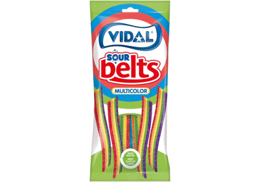 Rūgštūs guminukai VIDAL BELTS, vaisių skonio, 90 g