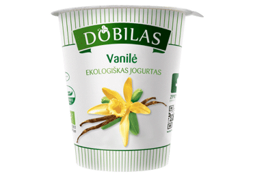 Valg. ekologiškas jogurtas DOBILAS su vanile, 3,2 % rieb., 300 g