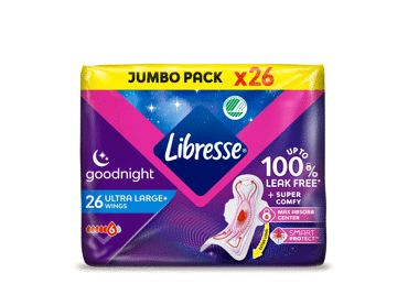 Higieniniai paketai LIBRESSE ULTRA NIGHT LARGE, 26 vnt.