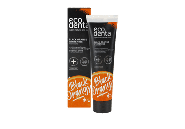 ECODENTA apelsinų skonio juoda balinamoji dantų pasta 100 ml