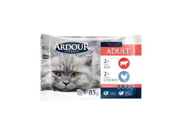 Konservuotas kačių ėdalas ARDOUR su jautiena ir vištiena, 340 g