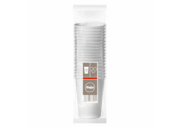 Vienkartiniai puodeliai ILAJA WHITE 300ml, 20 vnt.