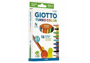 Flomasteriai GIOTTO TURBO COLOR, 18 vnt., 18 vnt.