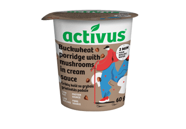 Grikių dribsnių košė ACTIVUS (su grybais ir grietinėle), 60 g