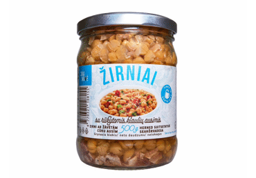 Canned peas with smoked pig ears SKANOVĖ, 500 g