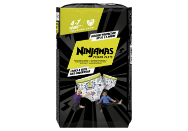 Naktinės sauskelnės-kelnaitės NINJAMAS,4-7m., 17-30kg, 10 vnt, Green