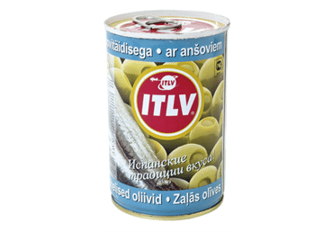 Зеленые оливки ITLV с начинкой из анчоусов, 300 g
