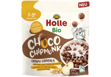 Экологичные хрустящие сухие завтраки Holle с какао CHOCO CHIPMUNK.