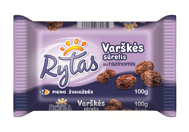 Sweet Cottage Cheese Snack RYTAS with Raisins, 8% fat, 100 g