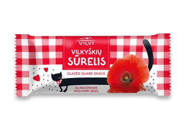 Glaistytas varškės sūrelis su aguonomis VILVI 25% rieb., 40 g