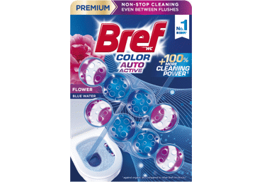 WC valiklis-gaiviklis BREF Color Auto Active Flower, 2x50 g