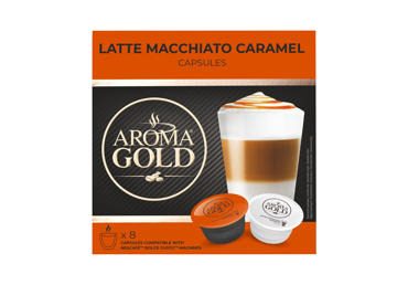 Kavos kapsulės AROMA GOLD LATTE MACCHIATO CARAMEL, 180 g