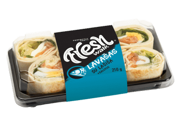 Lavash with smoked salmon and salad, 210 g