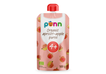 Ekologiška abrikosų ir obuolių tyrelė PONN, nuo 4 mėn., 100 g