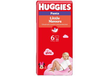 Sauskelnės-kelnaitės HUGGIES PANTS 6 mergaitėms (15-25 kg), 44 vnt.
