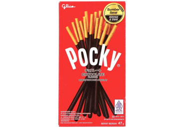 Lazdelės su šokolado skonio glaistu POCKY, 47 g