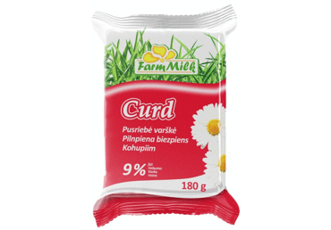 Pusriebė varškė FARM MILK, 9 % rieb., 180 g